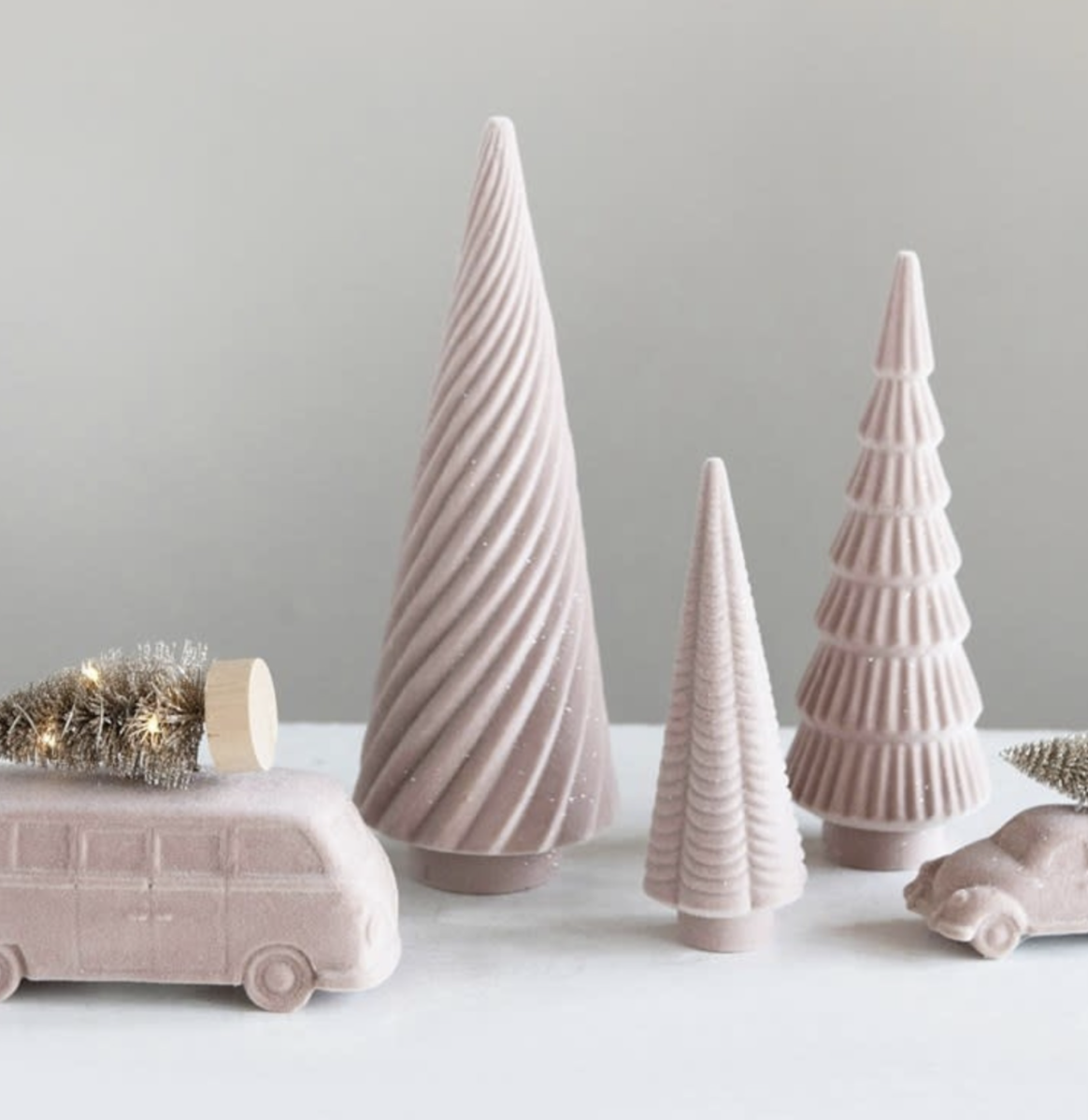 Flocked Pink Tree - Small