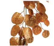 FAUX EUCALYPTUS LEAF GARLAND W/ GLITTER, GOLD FINISH