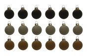 2" Round Flocked Ball Ornaments - Green Tones