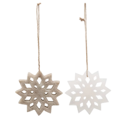 MARBLE & ALABASTER SNOWFLAKE ORNAMENT