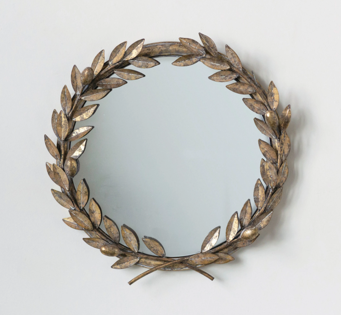 METAL LAUREL WREARH MIRROR