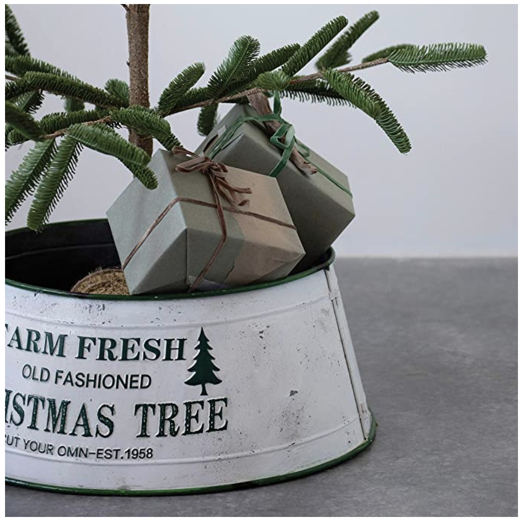 Metal Christmas Tree Collar - "Farm Fresh Christmas Tree"