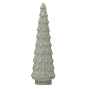 TONEWARE TREE, REACTIVE GLAZE, WHITE