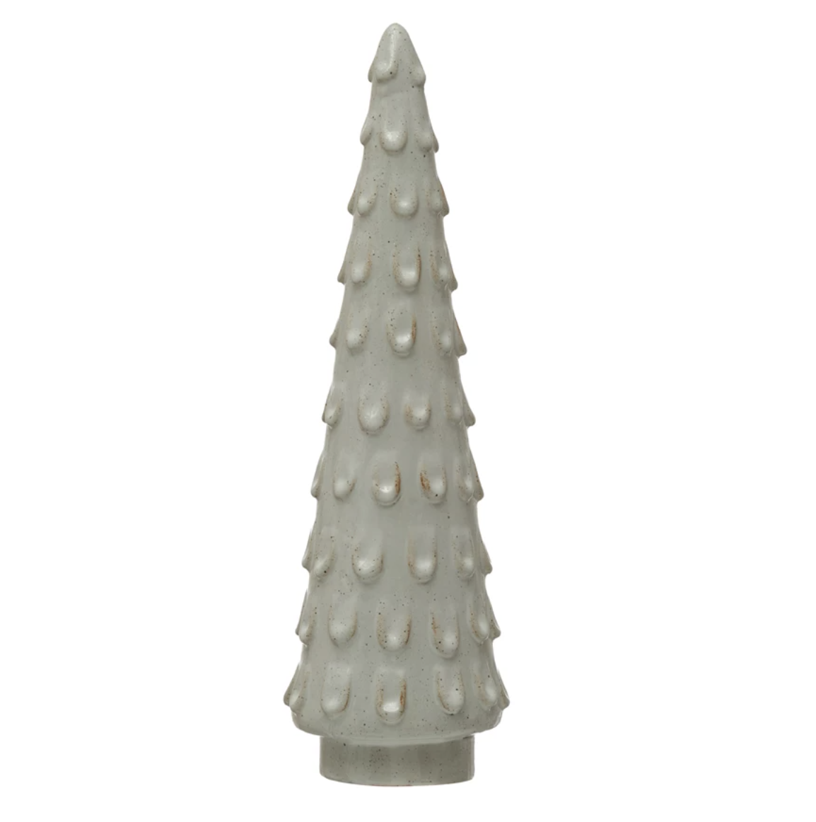 TONEWARE TREE, REACTIVE GLAZE, WHITE