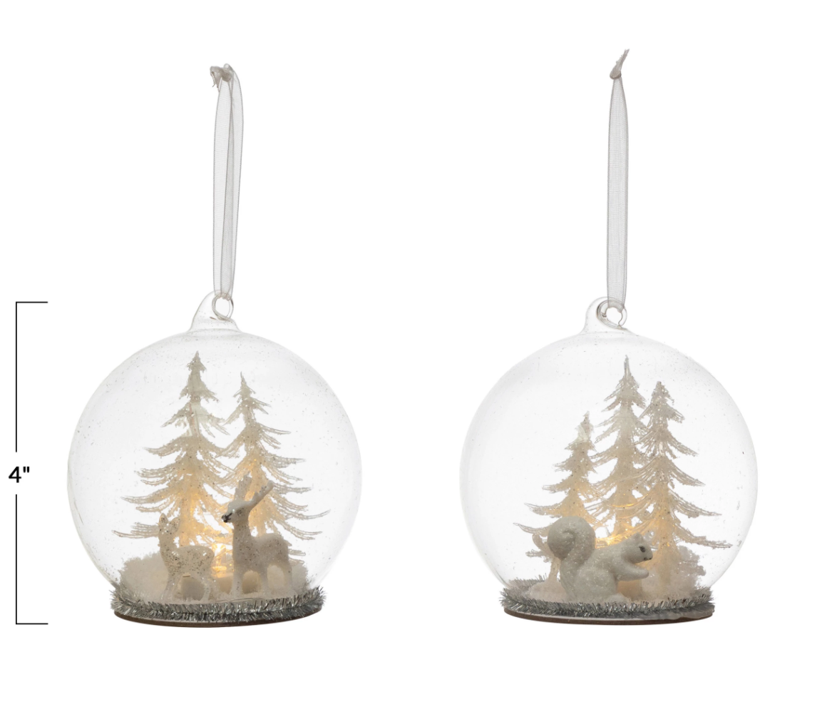 LED Glass Snowglobe Ornament