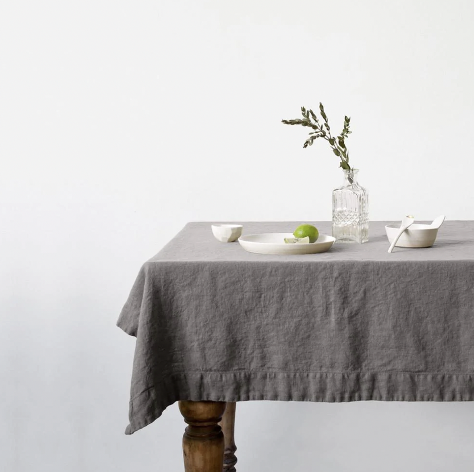 Linen Tablecloth - Ash - 55" x 118"