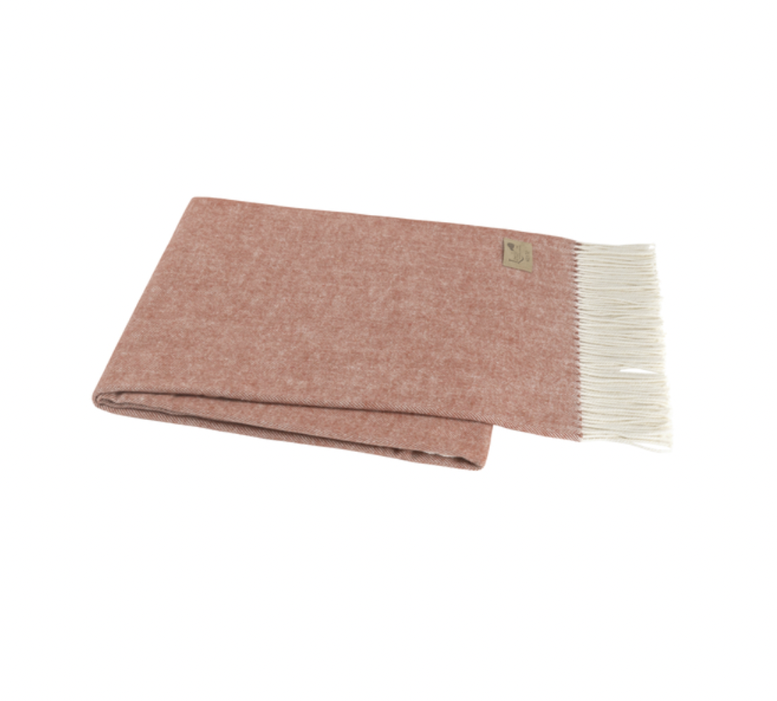 Italian Herringbone Throw - Spicy Orange