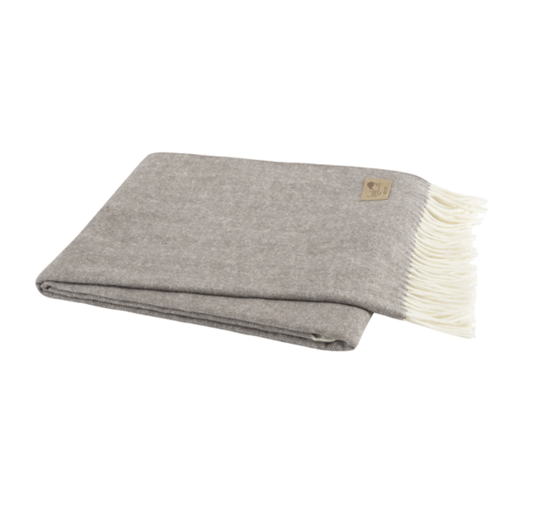 Italian Herringbone Throw - Mink