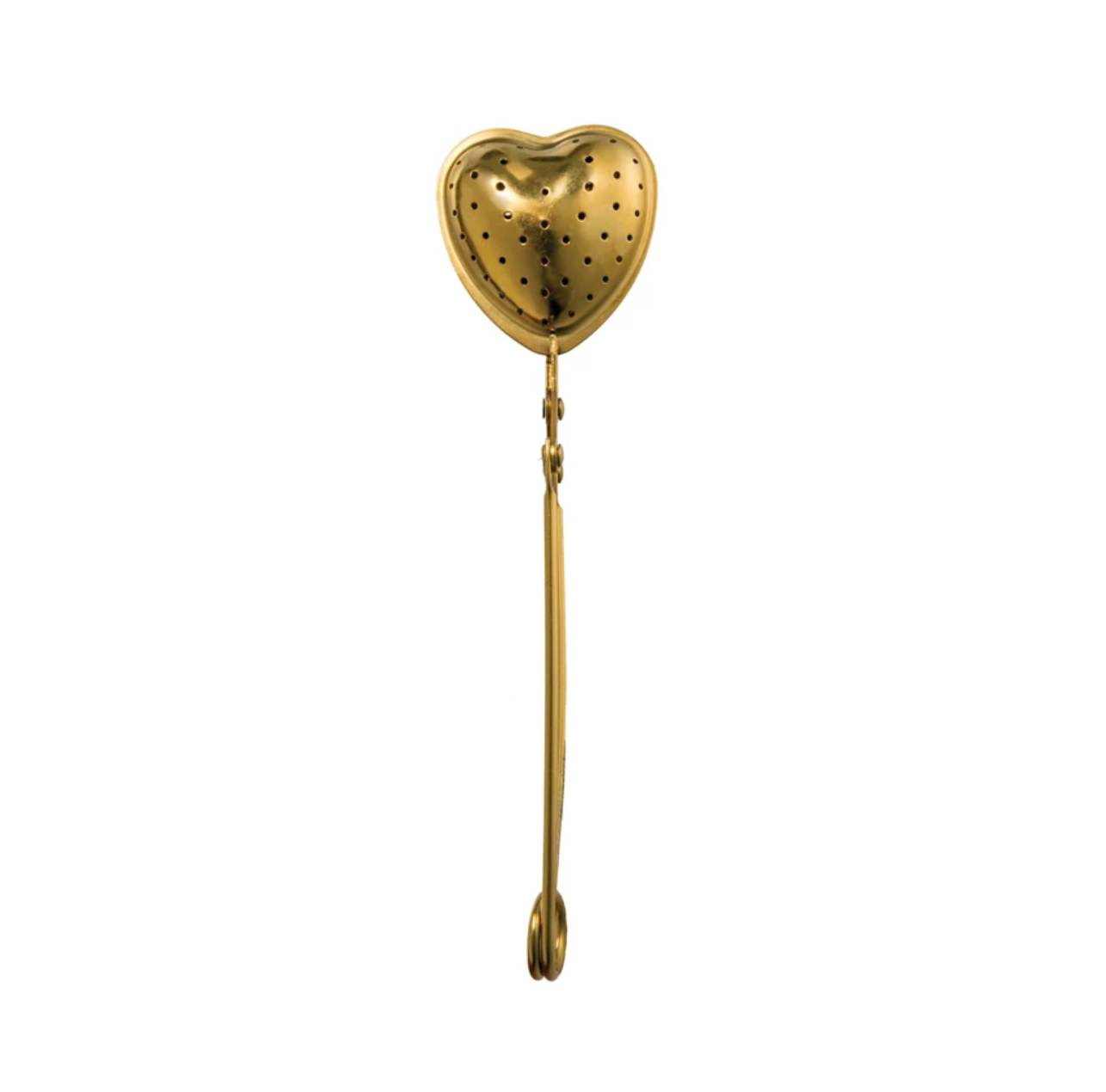 Stainless Steal Heart Shaped Loose Tea Strainer - Gold