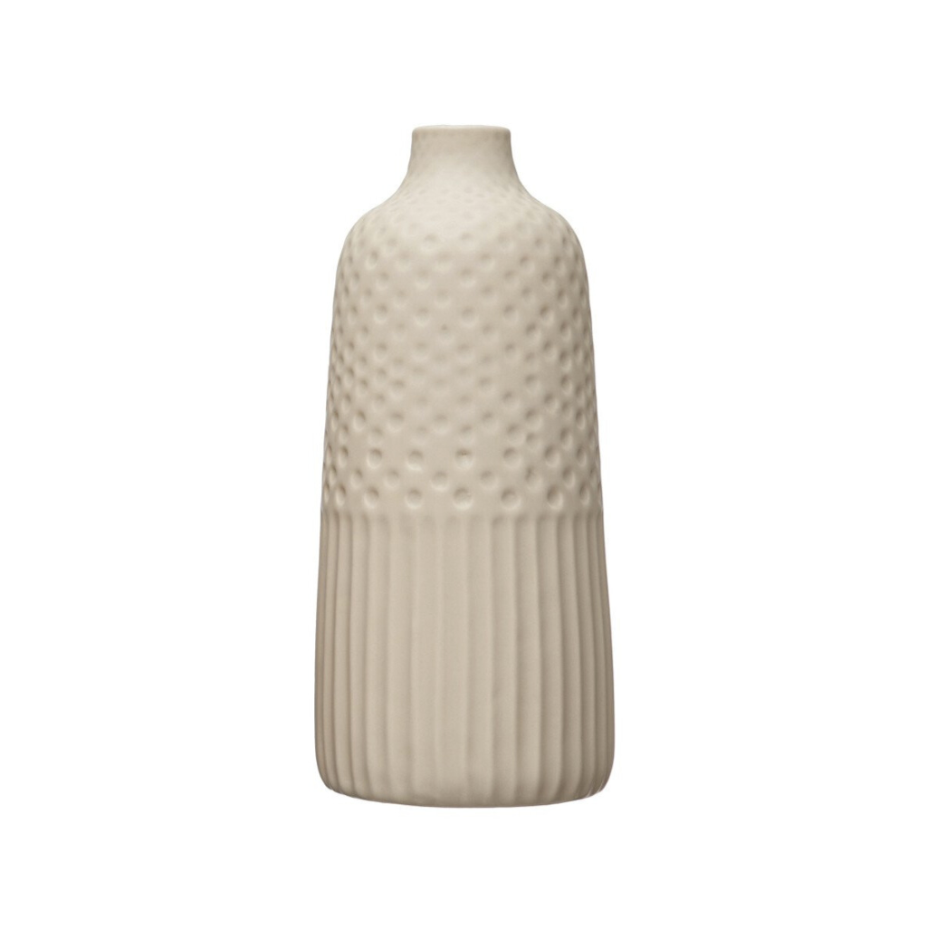 Debossed Stoneware Vase