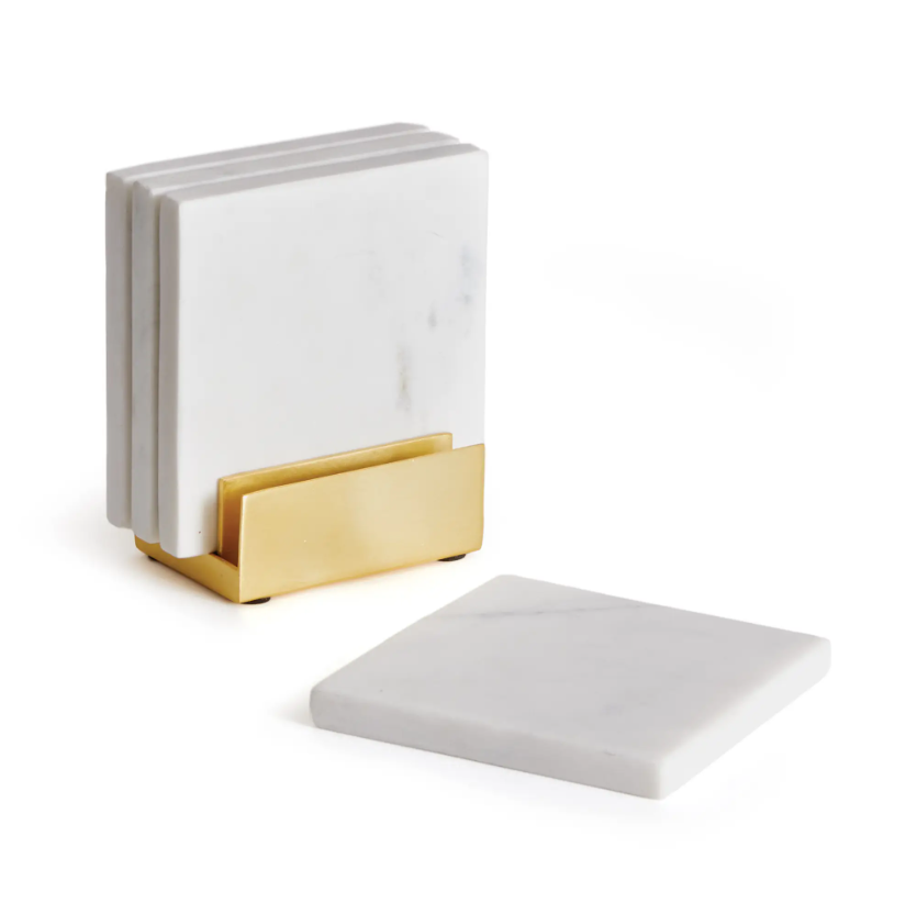Brooklyn Coasters - White Marble - Set of 4