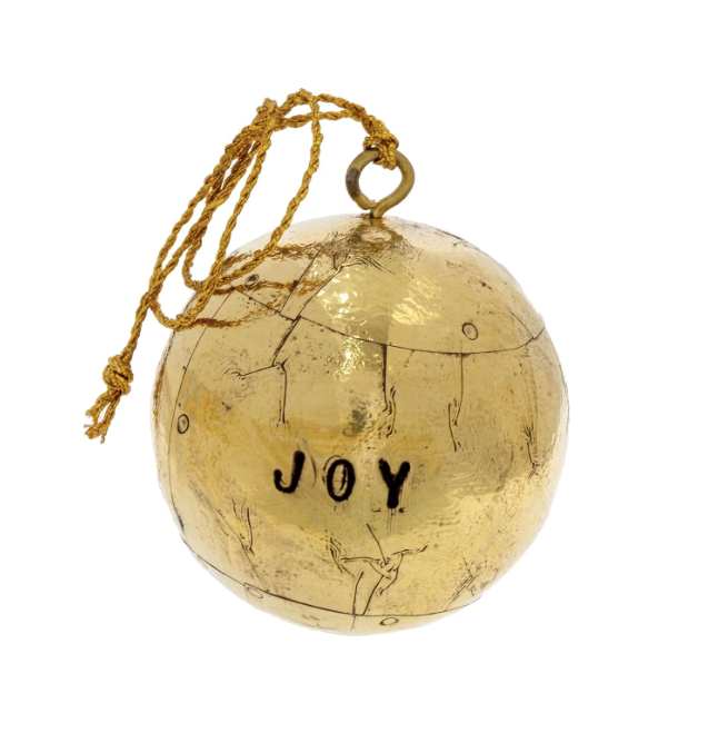 JOY Ball Ornament - Gold - Small