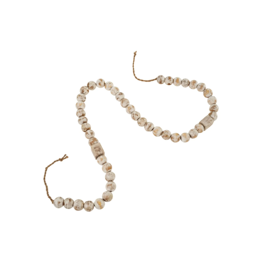 Wooden Decor Beads - White