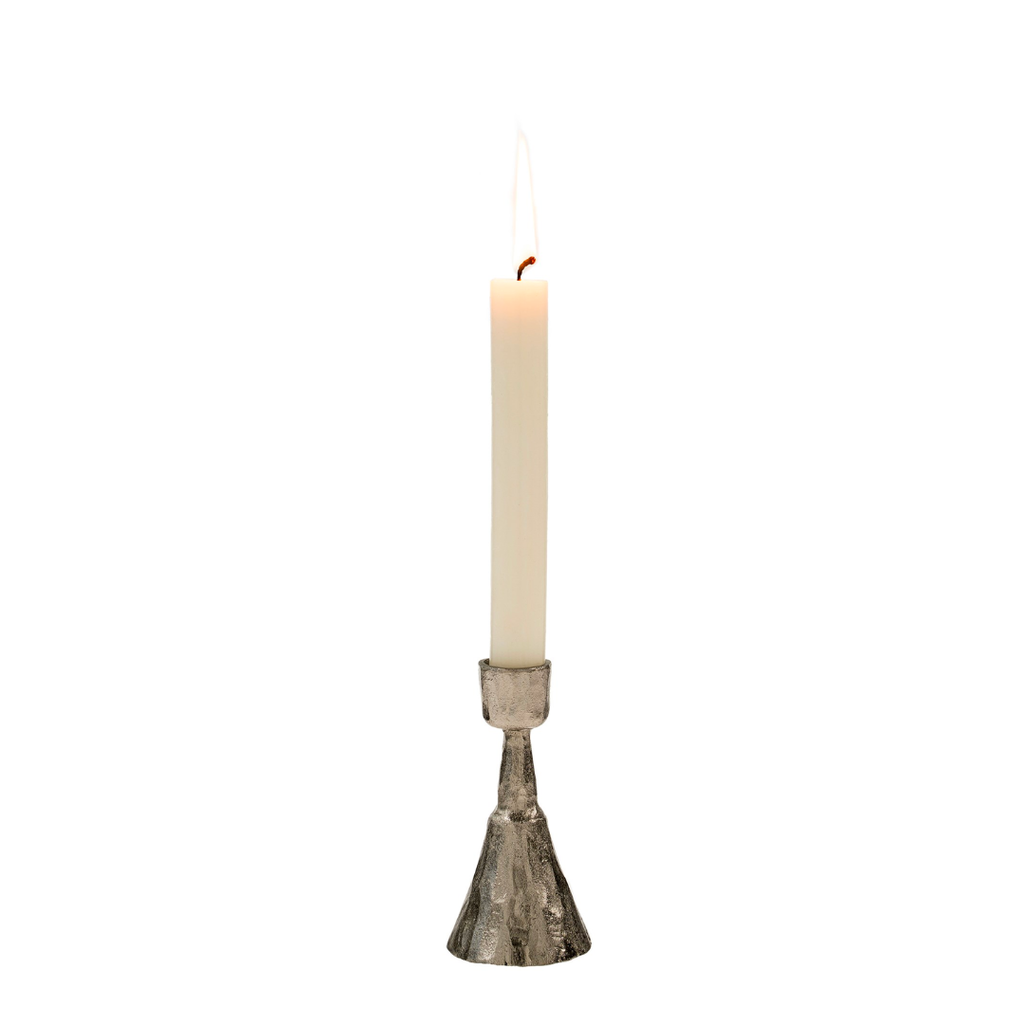 Zora Forged Candlestick - Medium - Antique Silver