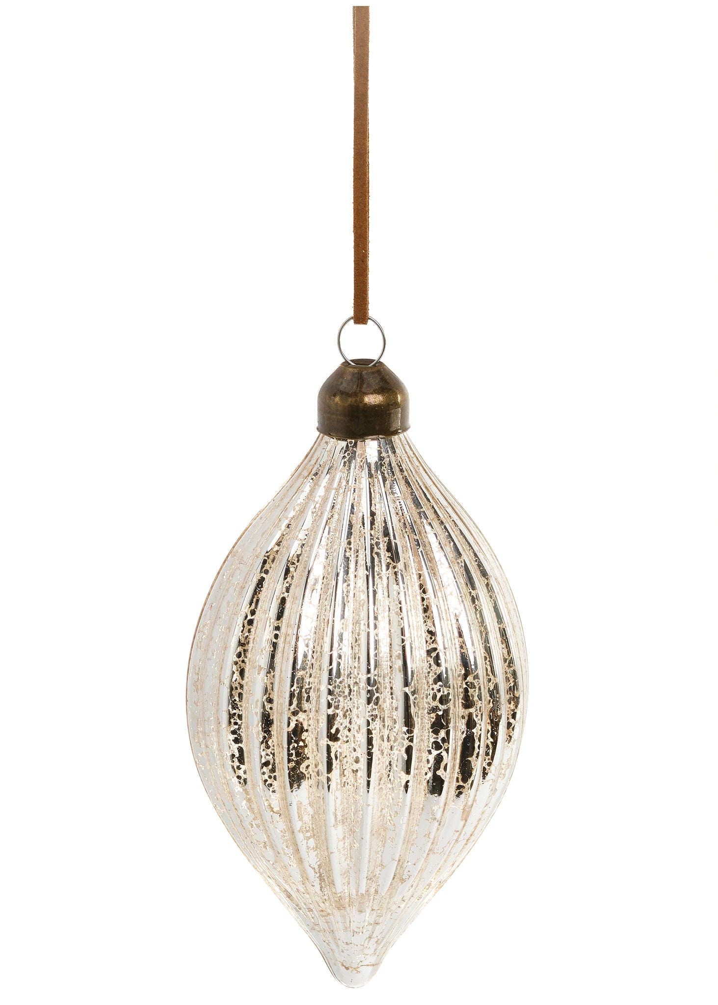 Silver Glass Droplet Ornament