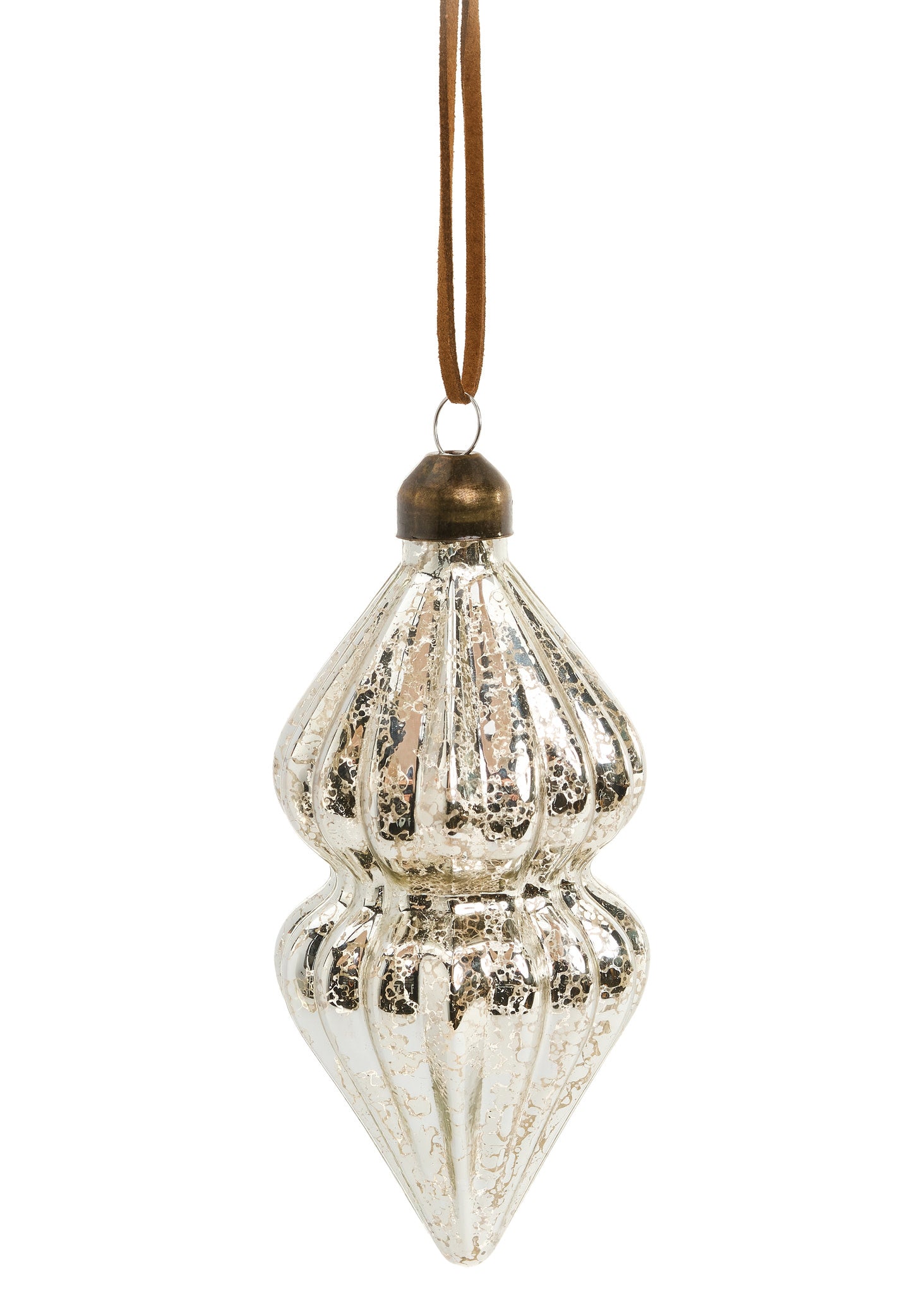 Silver Glass Finial Ornament