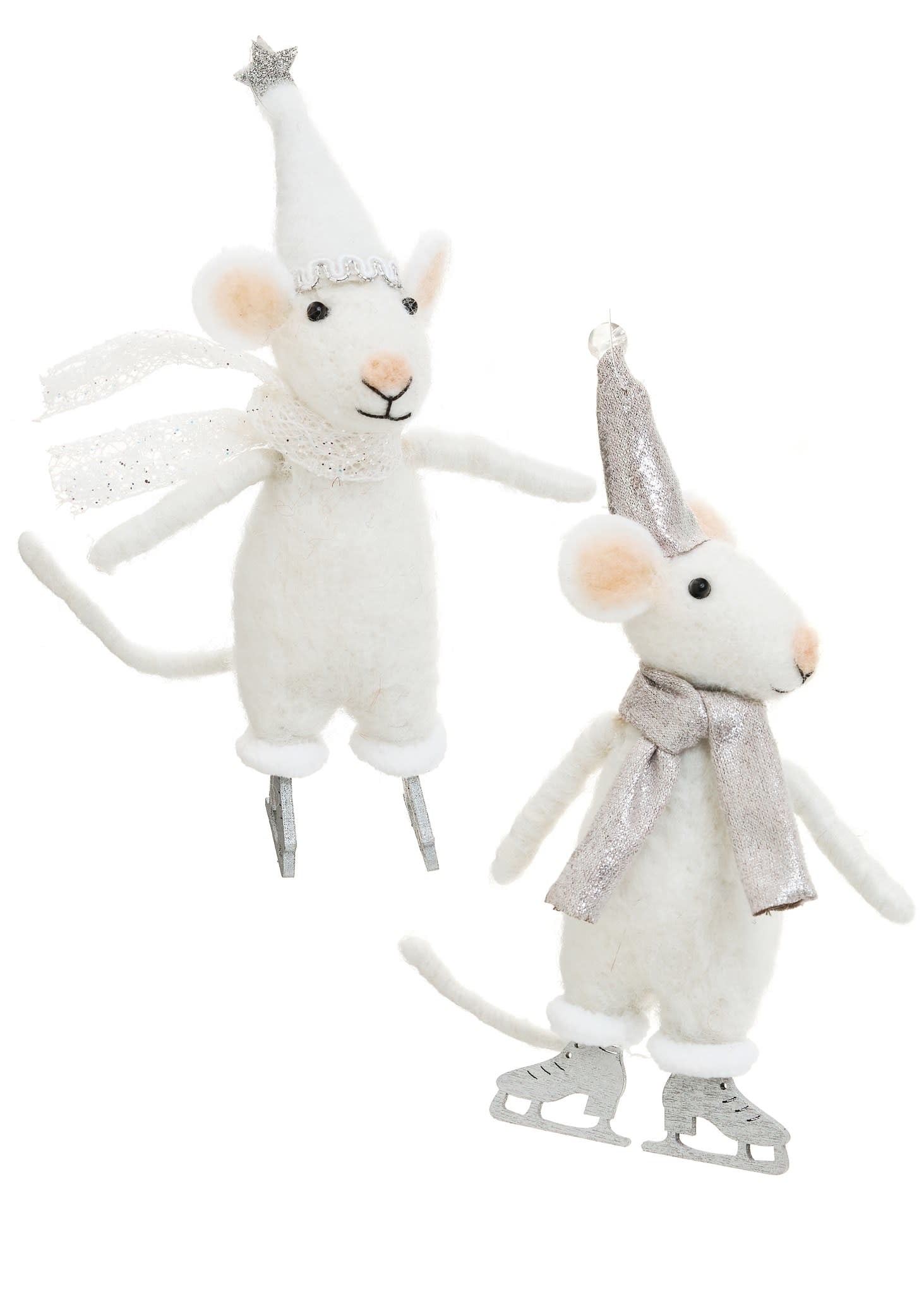 Wool Skating Mouse Ornament