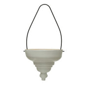 Terracotta Hanging Planter w/ Metal Hanger - Matte White