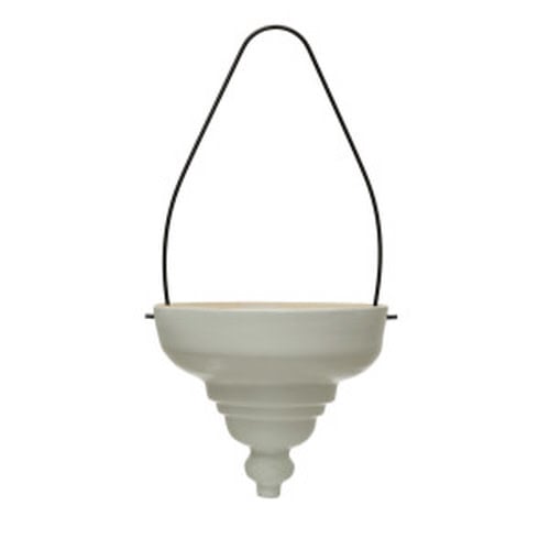 Terracotta Hanging Planter w/ Metal Hanger - Matte White
