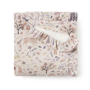Floral Print Blanket w/ Fur Back