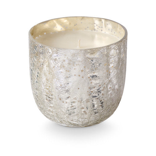 Large Crackle Glass Candle - Balsam & Cedar
