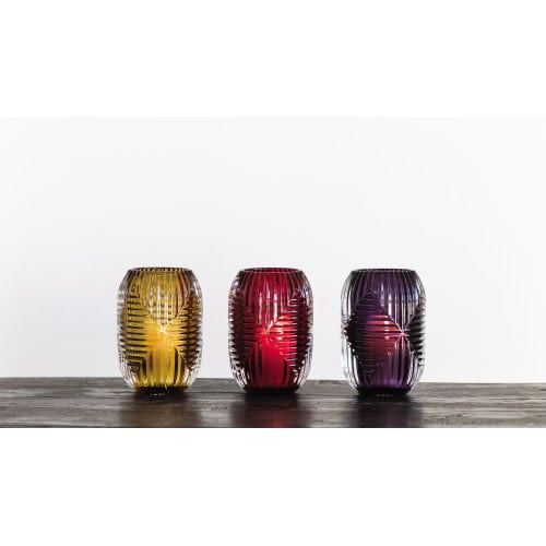 5"H Glass Votive - Purple