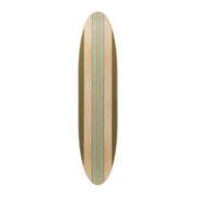 15"W X 65-1/2"H WOOD STRIPED SURFBOARD WALL DECOR - AQUA & GREEN