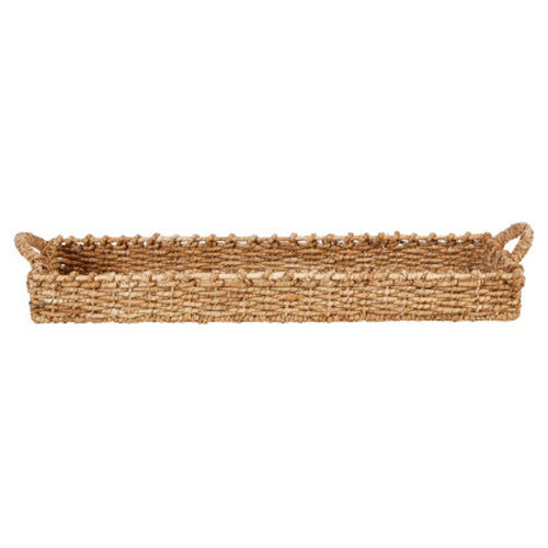HAND-WOVEN SEAGRASS TRAY W/ HANDLES