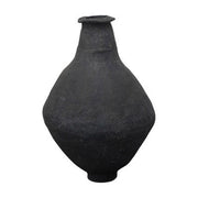 Paper Mache Floor Vase - Matte Black