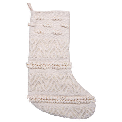 Embroidered Cream Stocking
