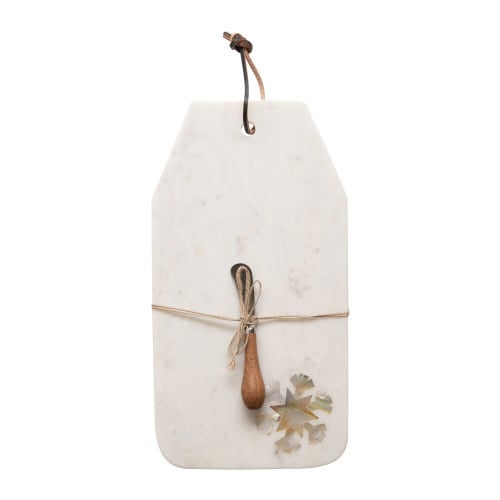 Marble Snowflake Cheese Board & Knife Set