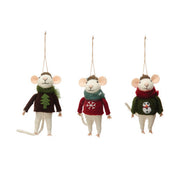 Wool Felt Mouse Ornament (3 Styles)