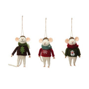 Wool Felt Mouse Ornament (3 Styles)