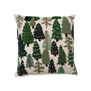 Trees & French Knots Embroidered Pillow