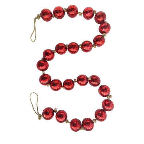 Recycled Glass Garland - Red