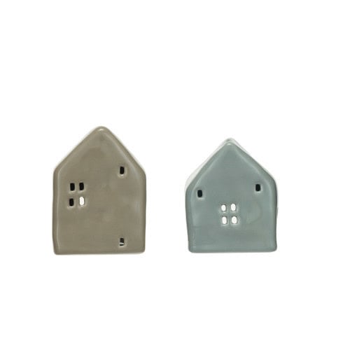 Stoneware House Tealight Holder - Small (2 Colours)