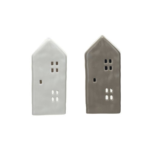 Stoneware House Tealight Holder - Large (2 Colours)