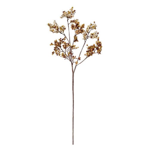 Cream & Tan Faux Berry Stem