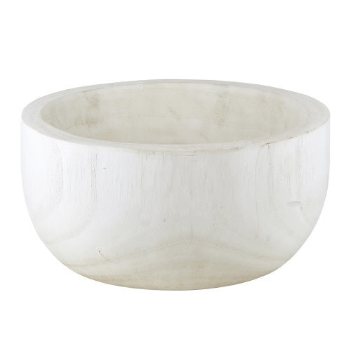 Paulownia Wood Serving Bowl - Whte