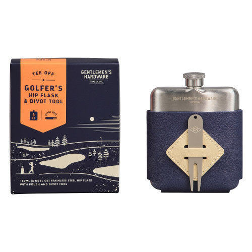 Golfer's Hip Flask and Divot Tool Set