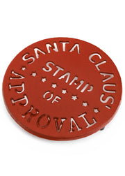 Trivet Cast Iron Santa Stamp - Red