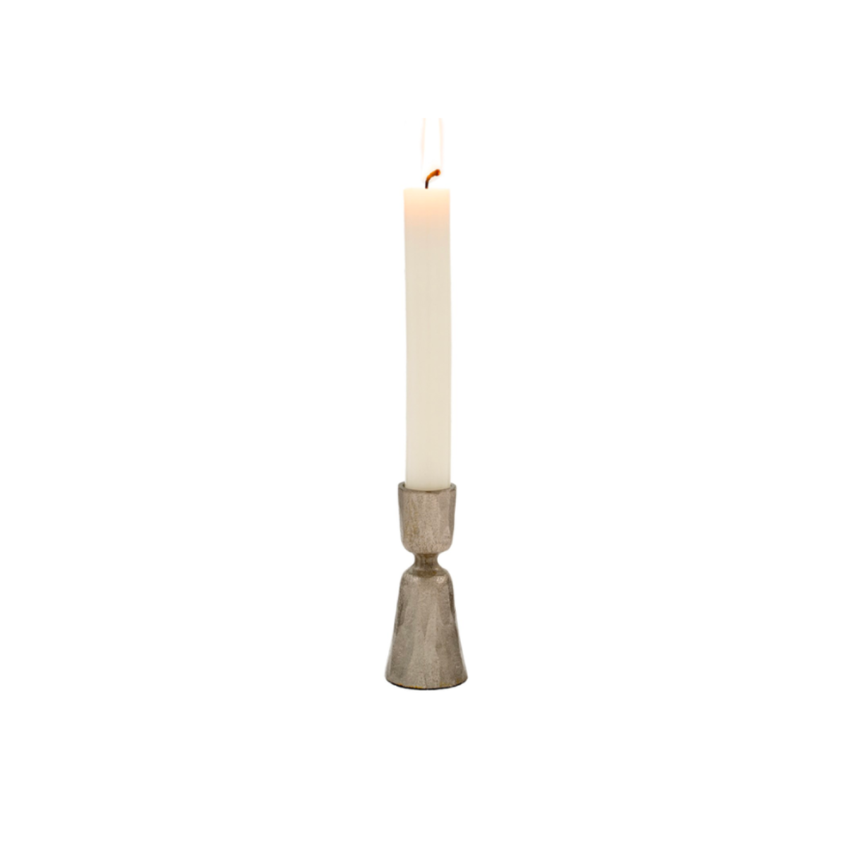 Zora Forged Candlestick - Small - Antique Silver