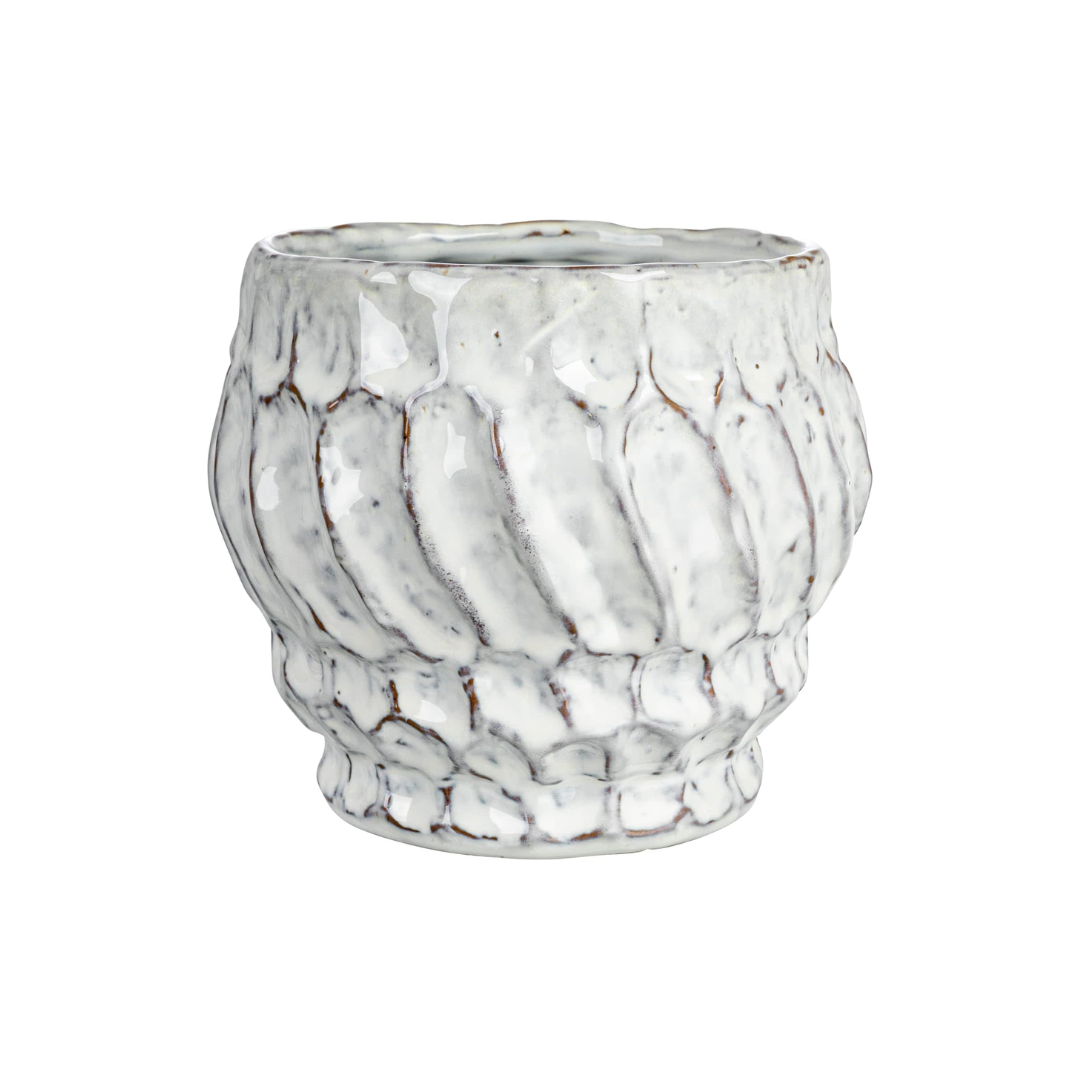 Embossed Stoneware Planter