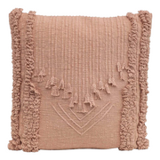 Embroidered Fringe Pillow