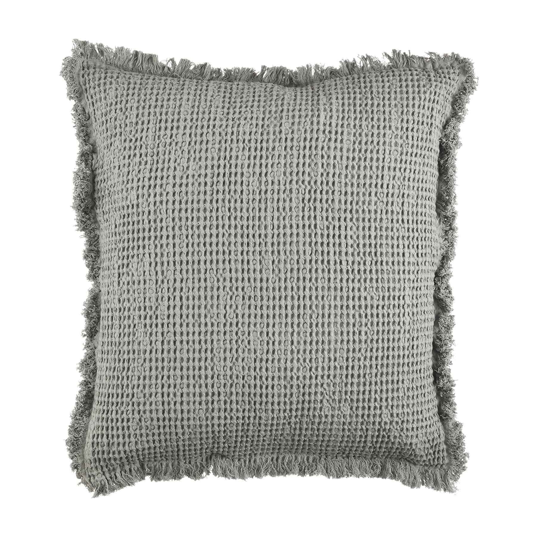 Grey Waffle Weave Pillow