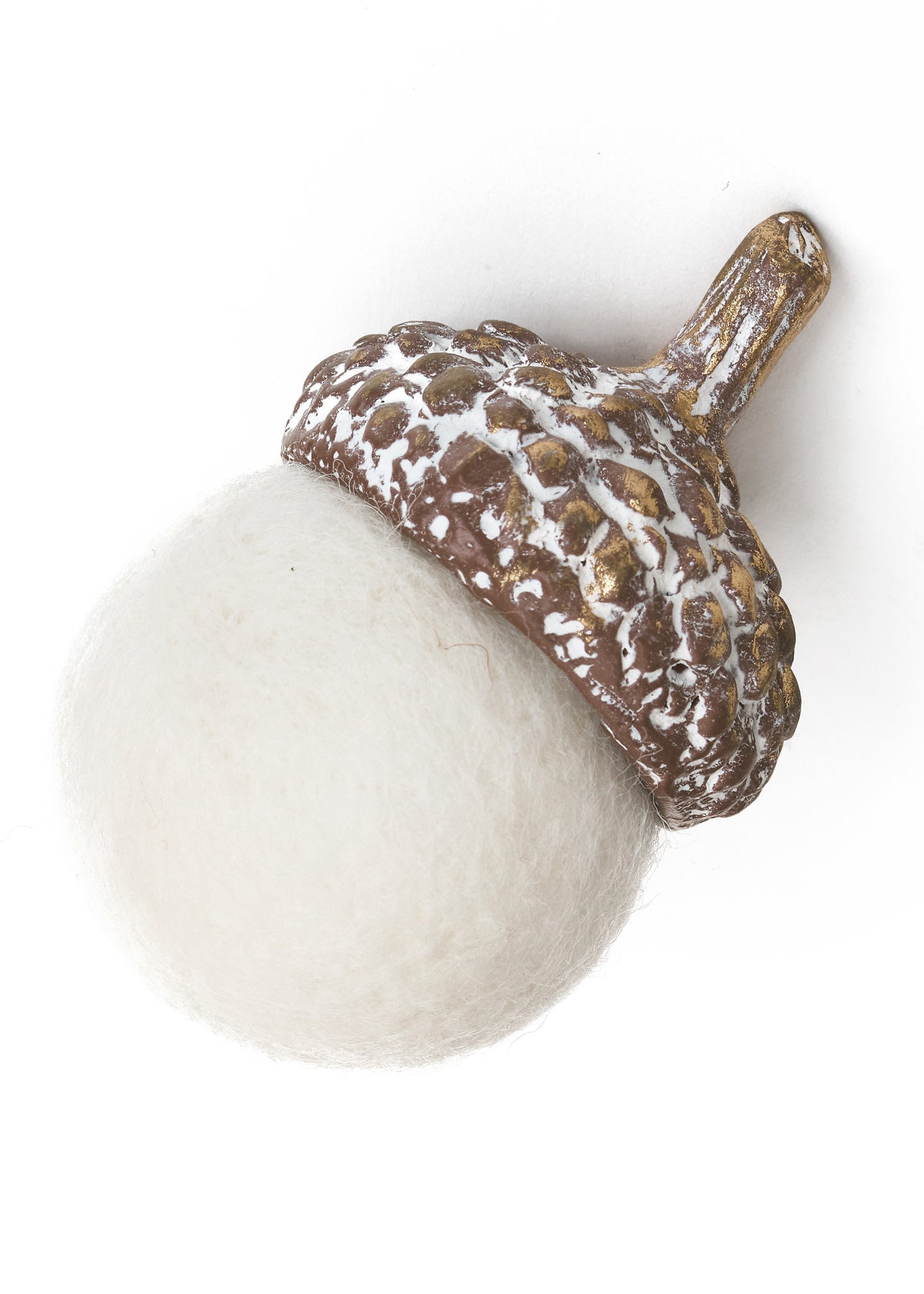 Wool Acorn - Small - White