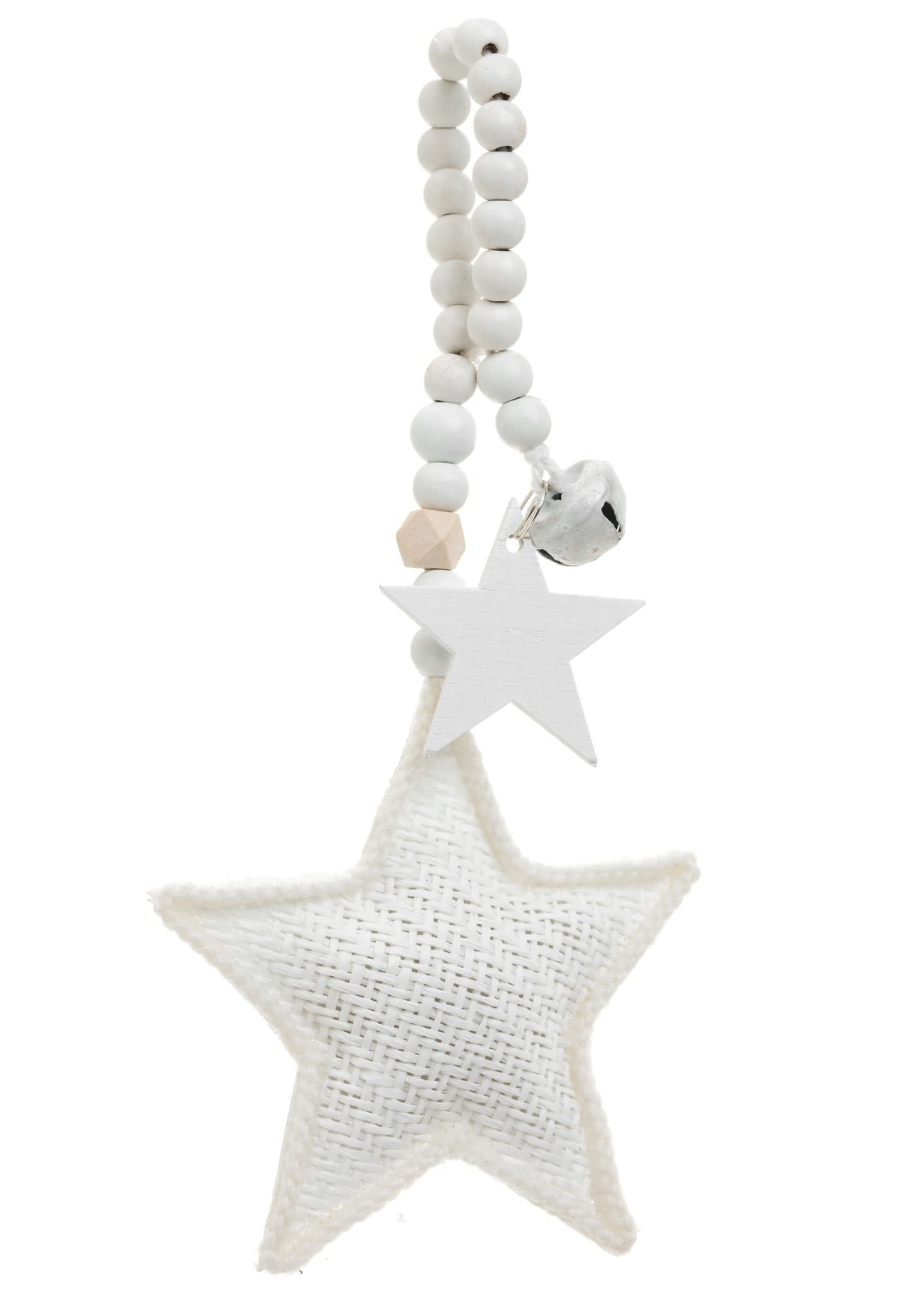 Star on Beads - White