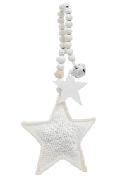Star on Beads - White