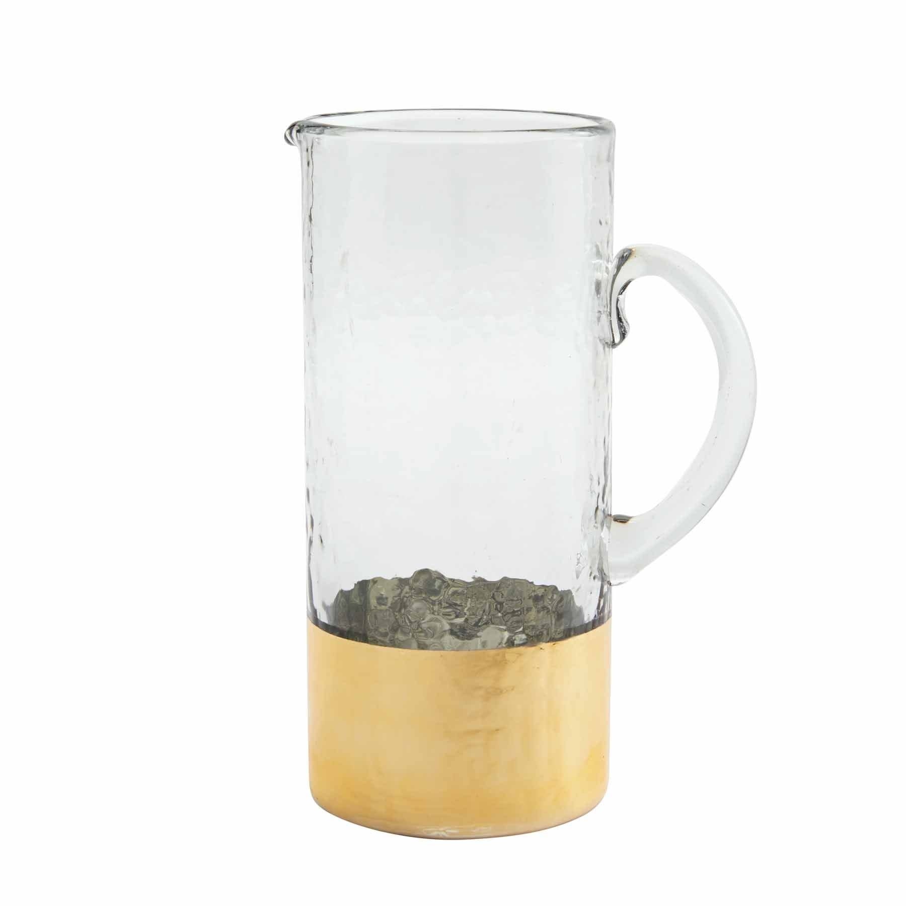 Hammered Glass Pitcher - Gold (As is)