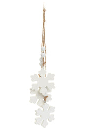 Wood Snowflake Ornament - White